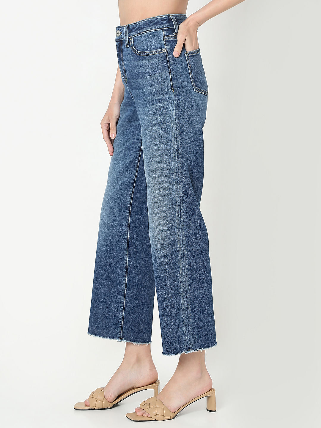 Dark Blue High Rise Zoey Wide Leg Jeans