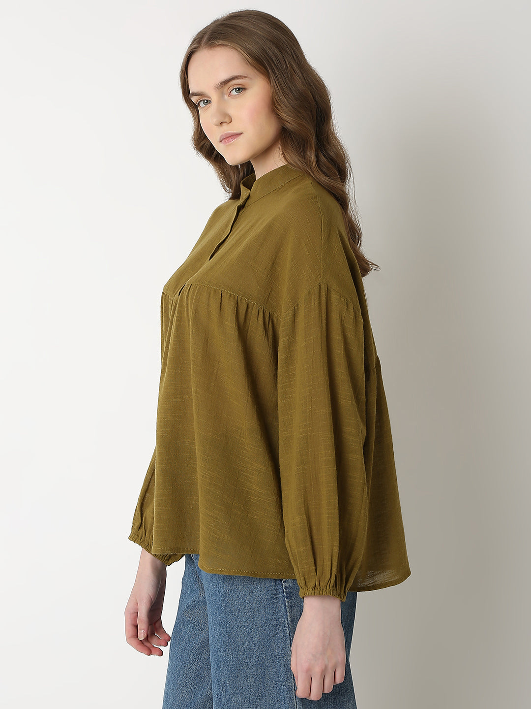 Olive Cotton Top