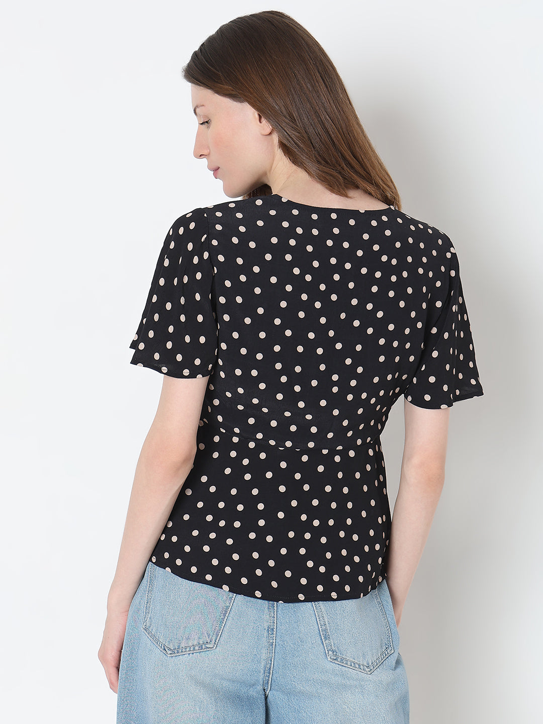 Polka Dot Peplum Top