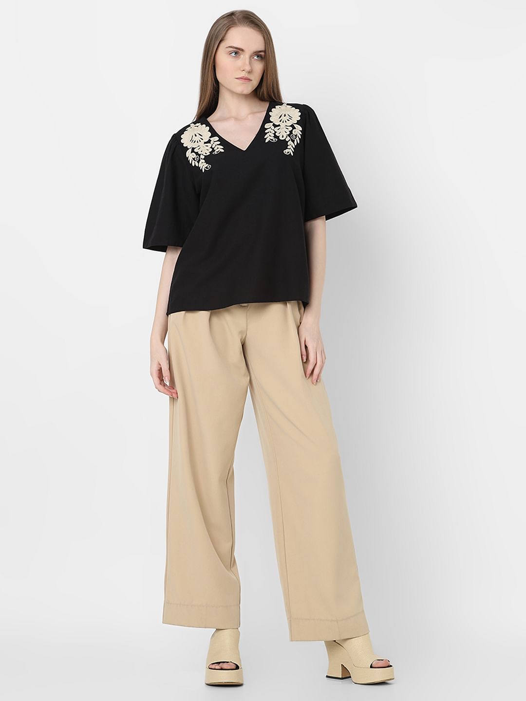 Black Embroidered Top