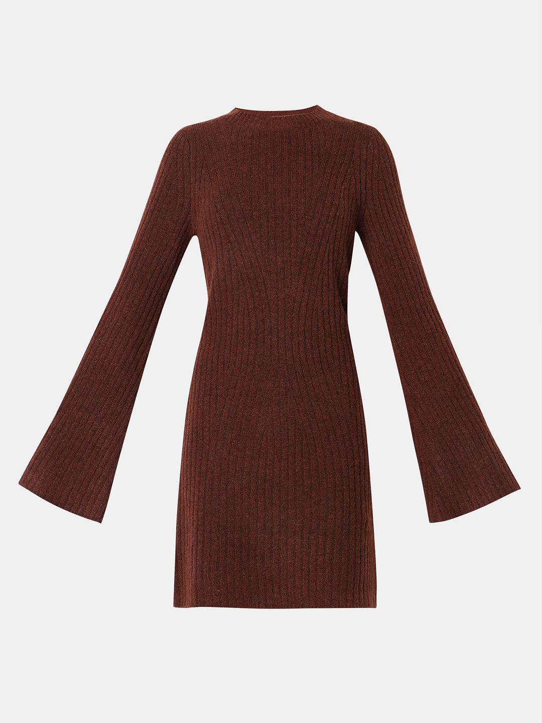 Brown Knitted Mini Dress