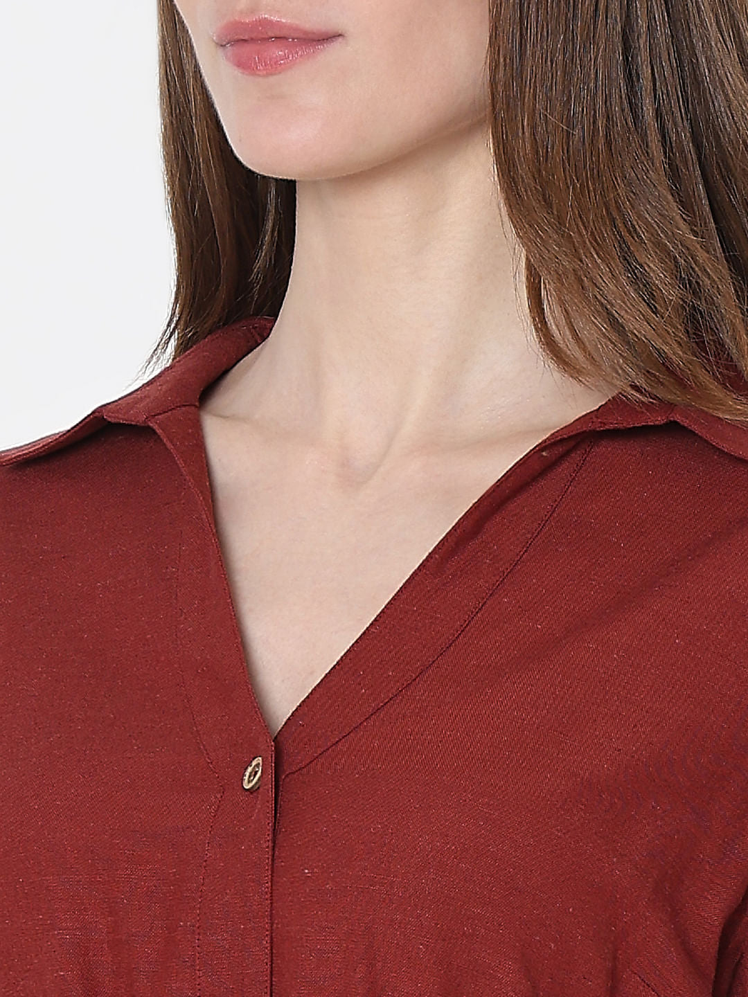 Dark Brown Midi Shirt Dress