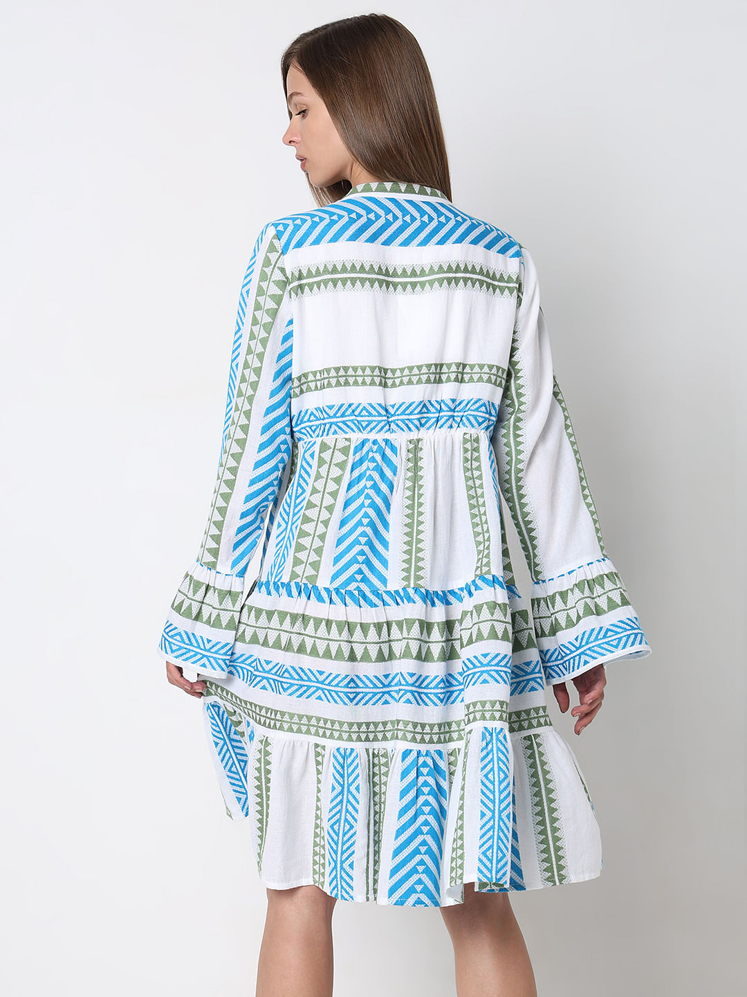 Blue Abstract Print Dress