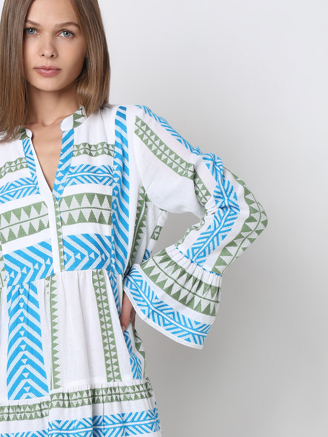Blue Abstract Print Dress