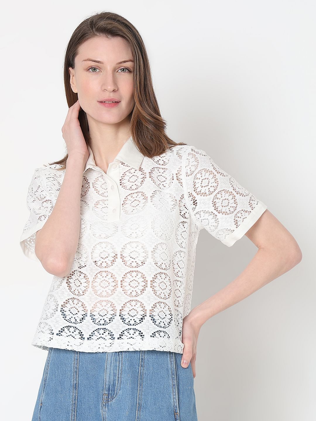 White Lace Polo