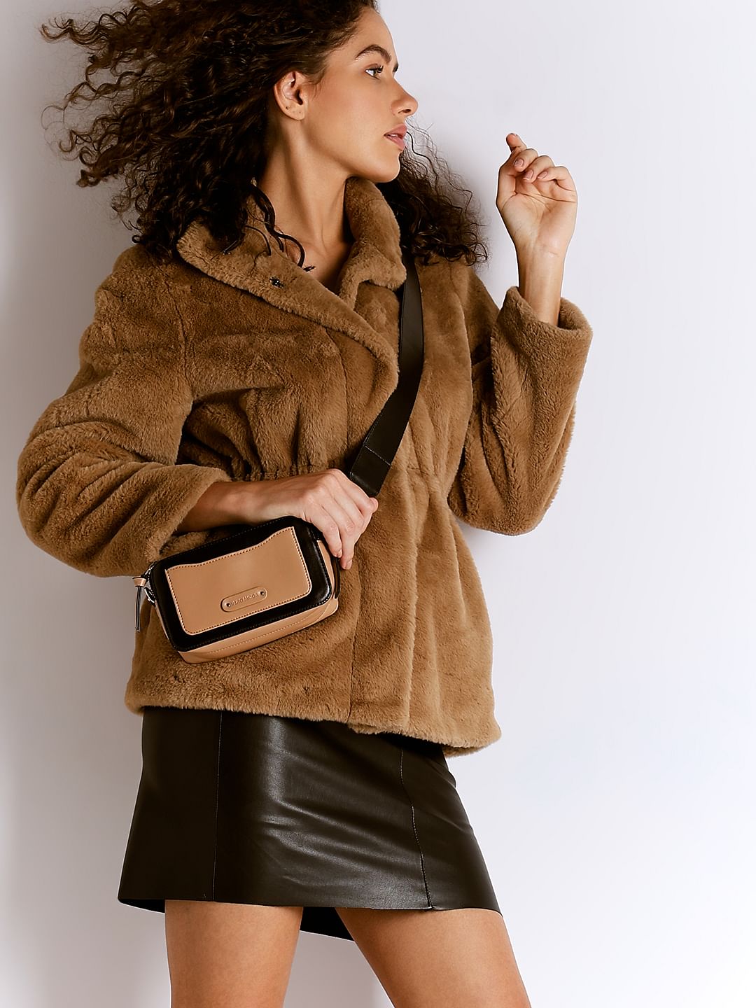 Black Colourblocked Sling Bag