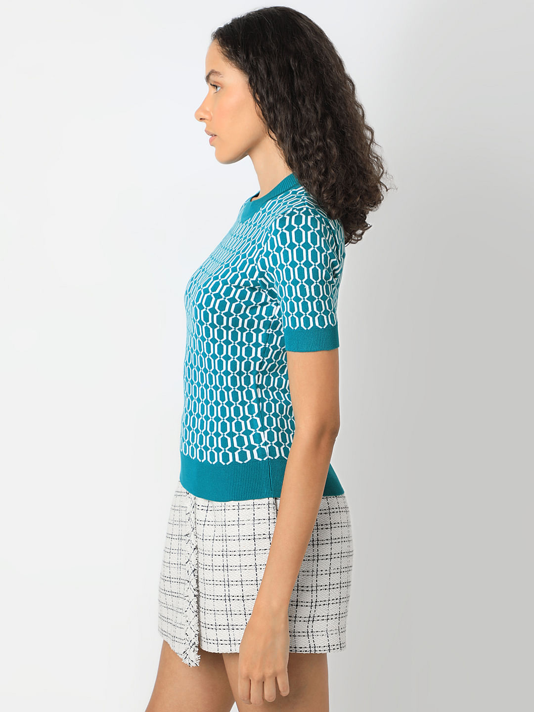 Turquoise Knitted Top