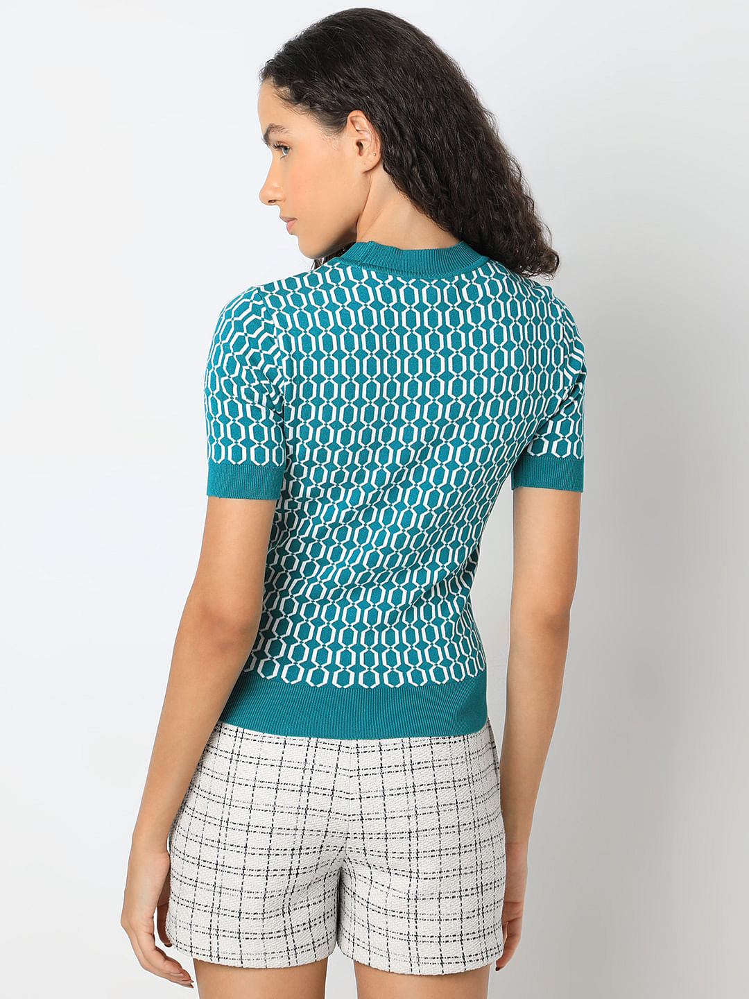Turquoise Knitted Top