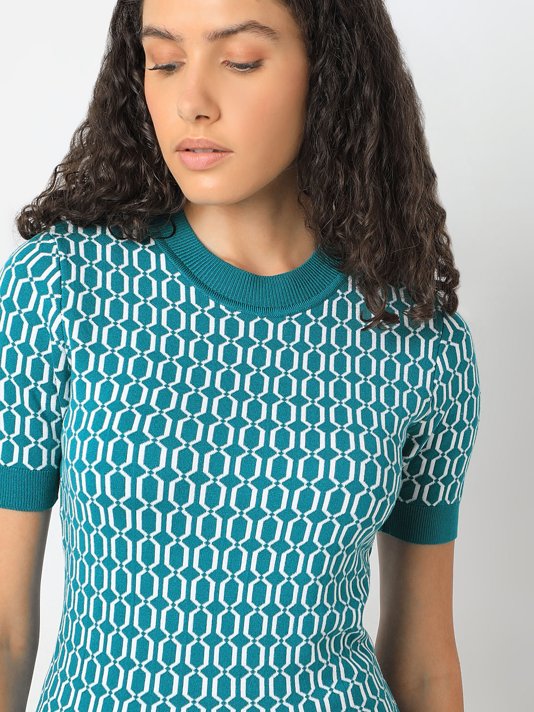 Turquoise Knitted Top