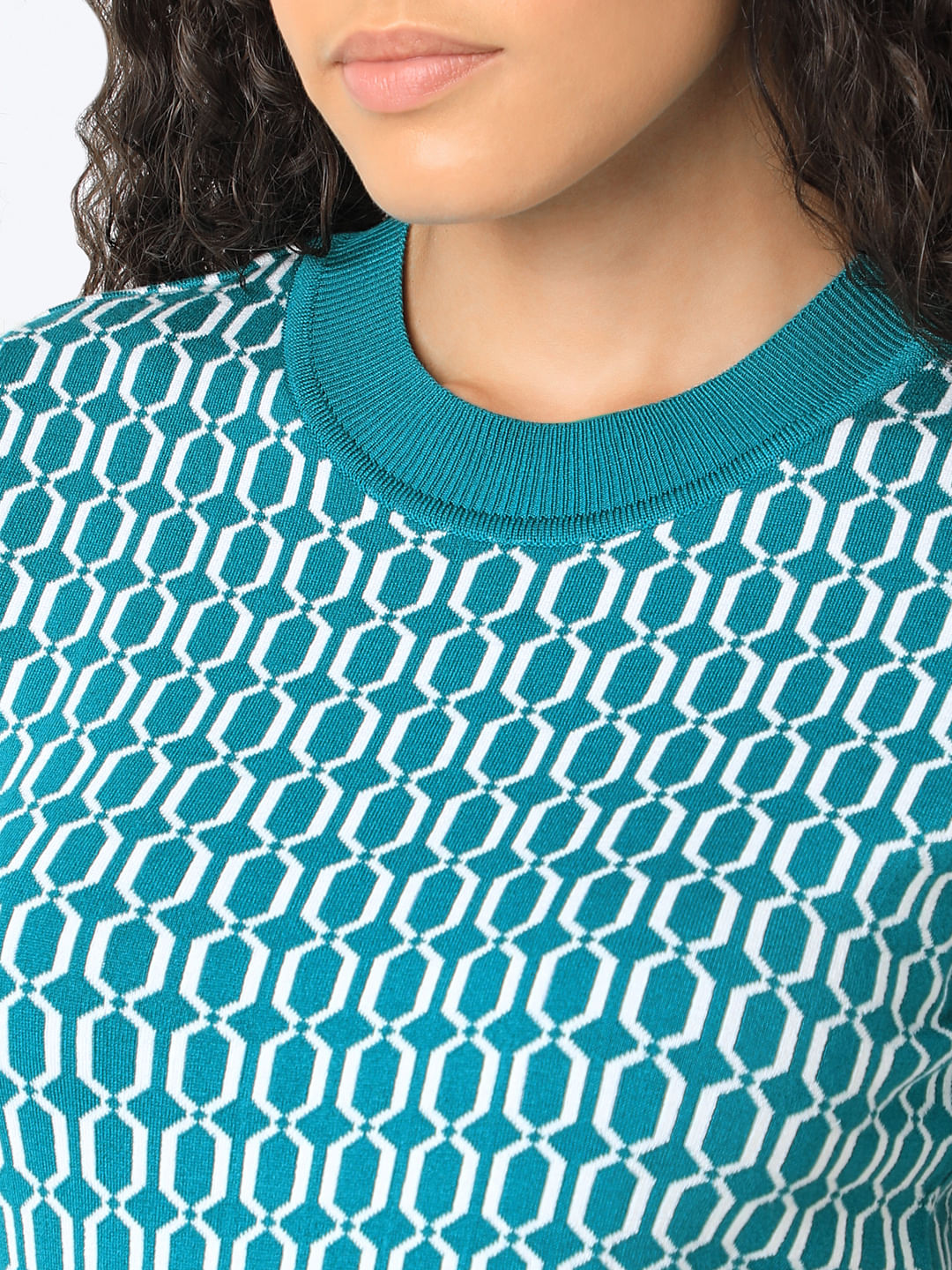 Turquoise Knitted Top