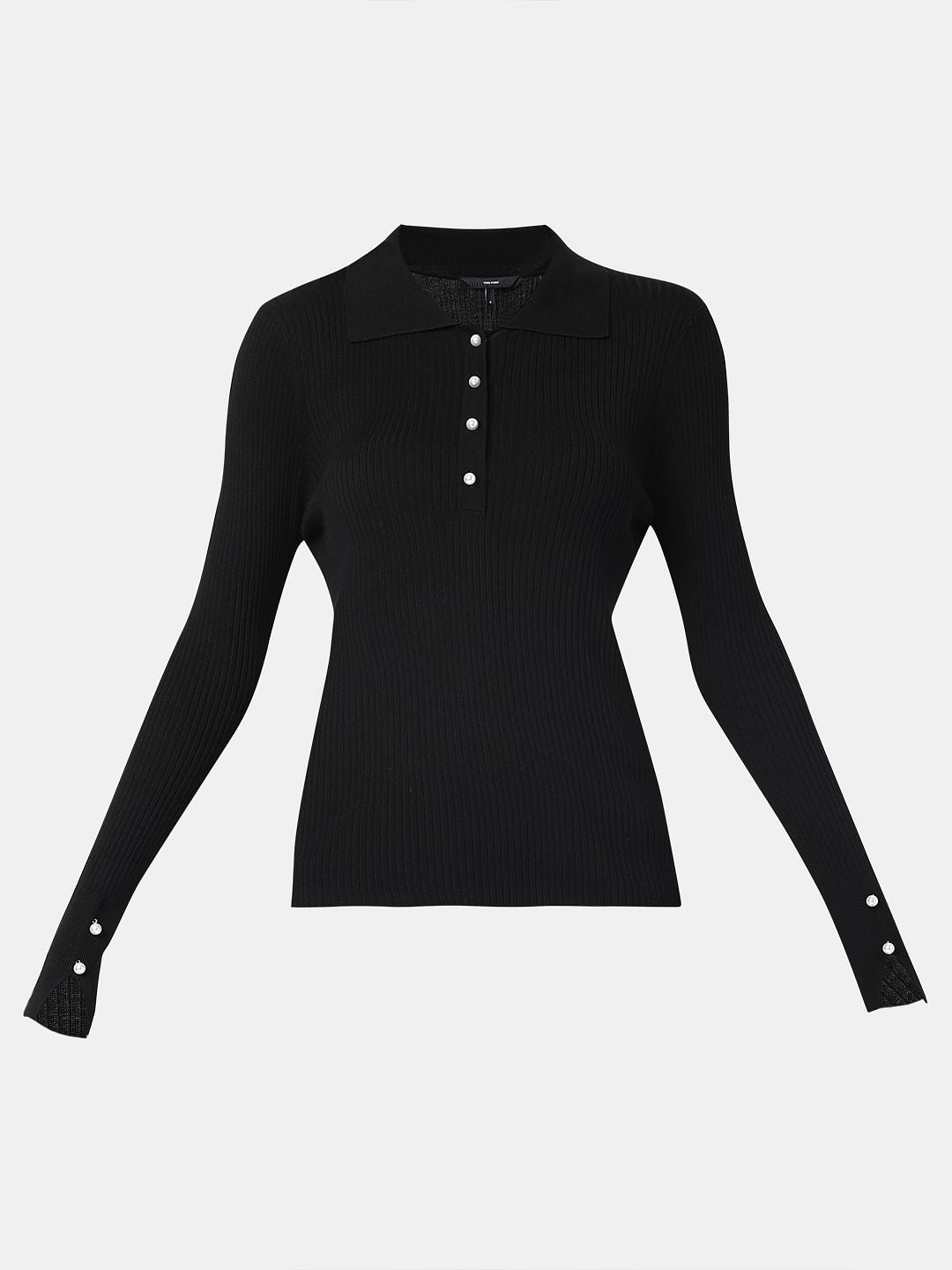 Black Polo Neck Top