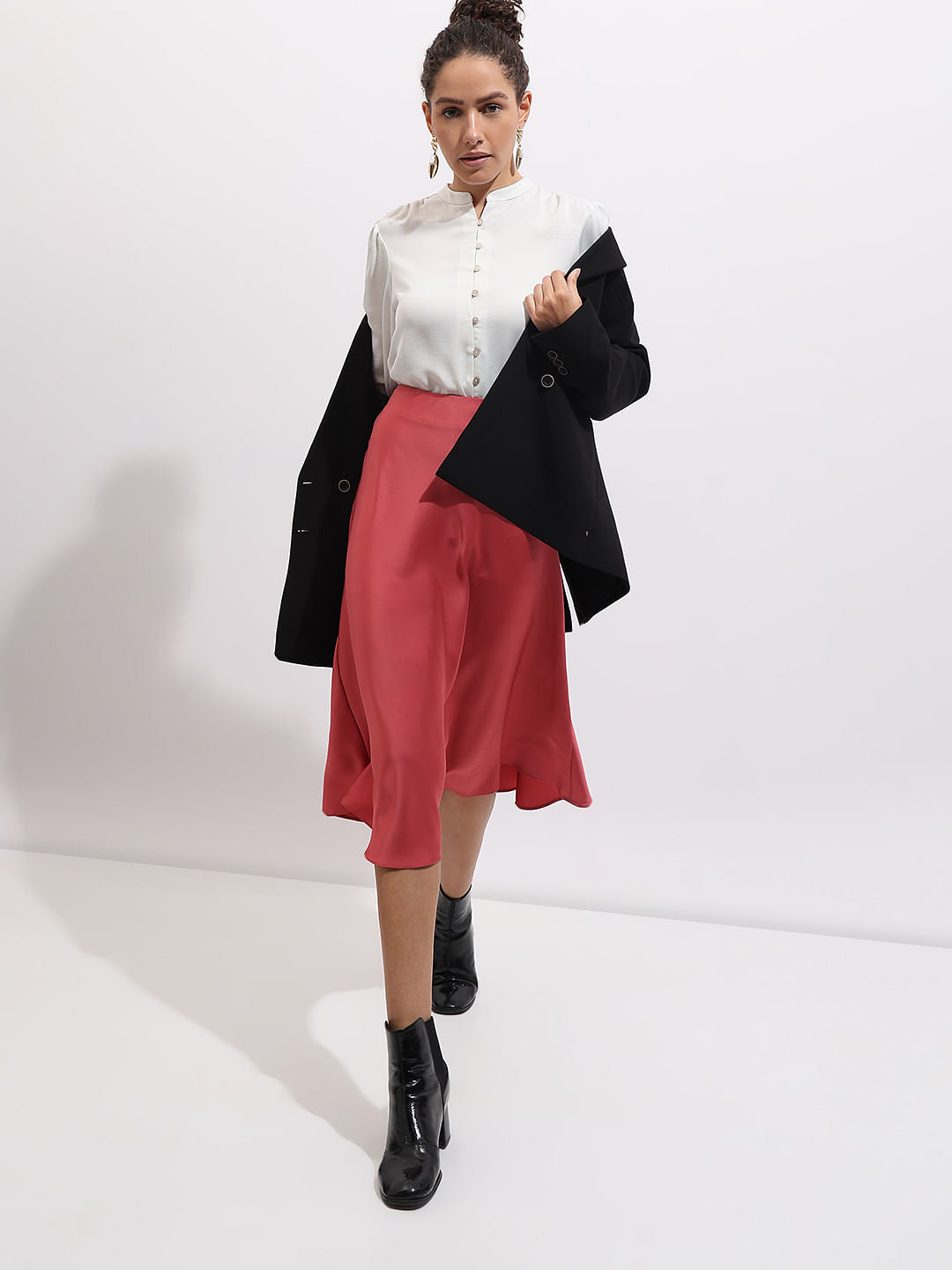 White Mandarin Collar Top