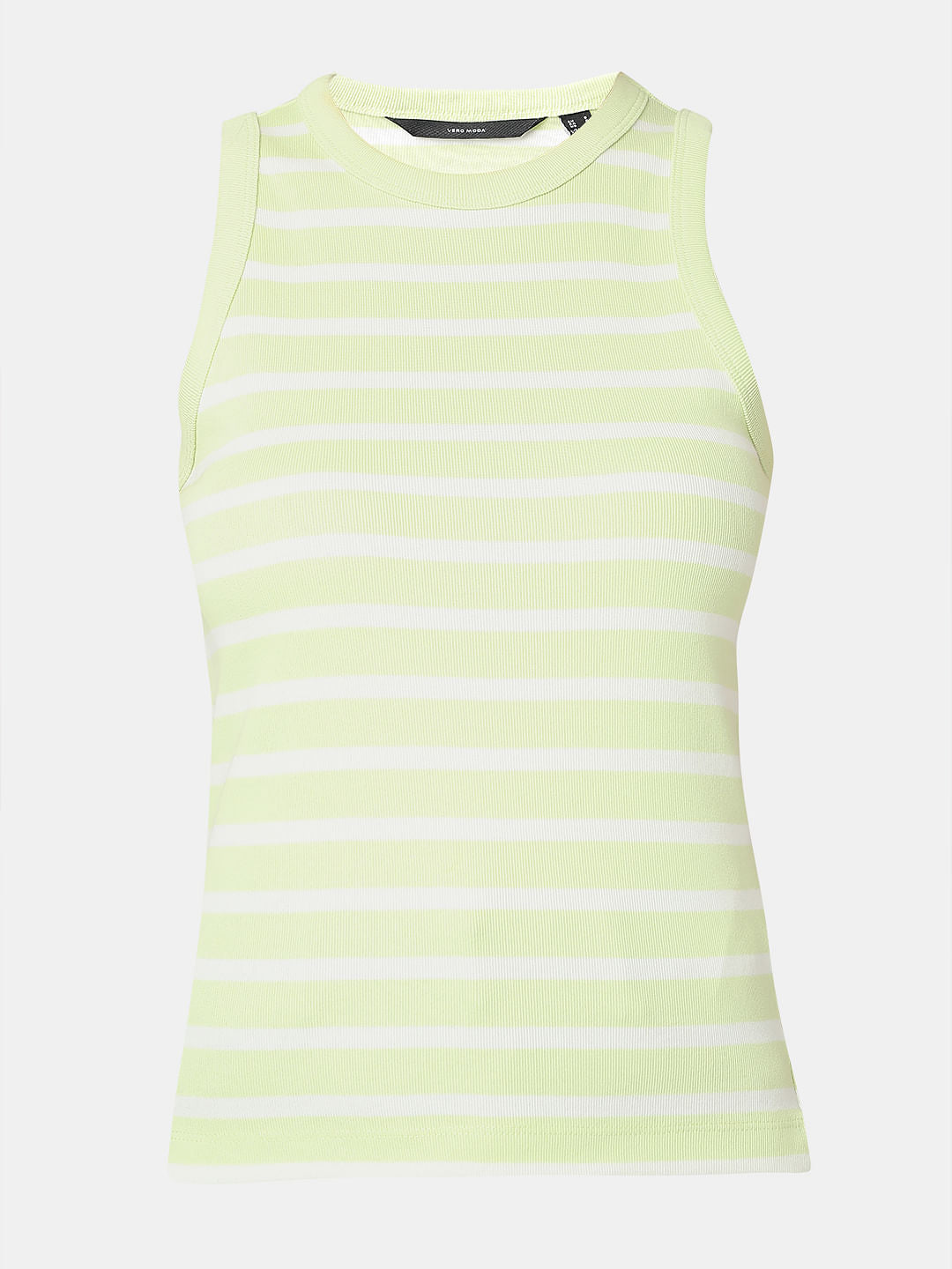 Lime Green Striped Tank Top