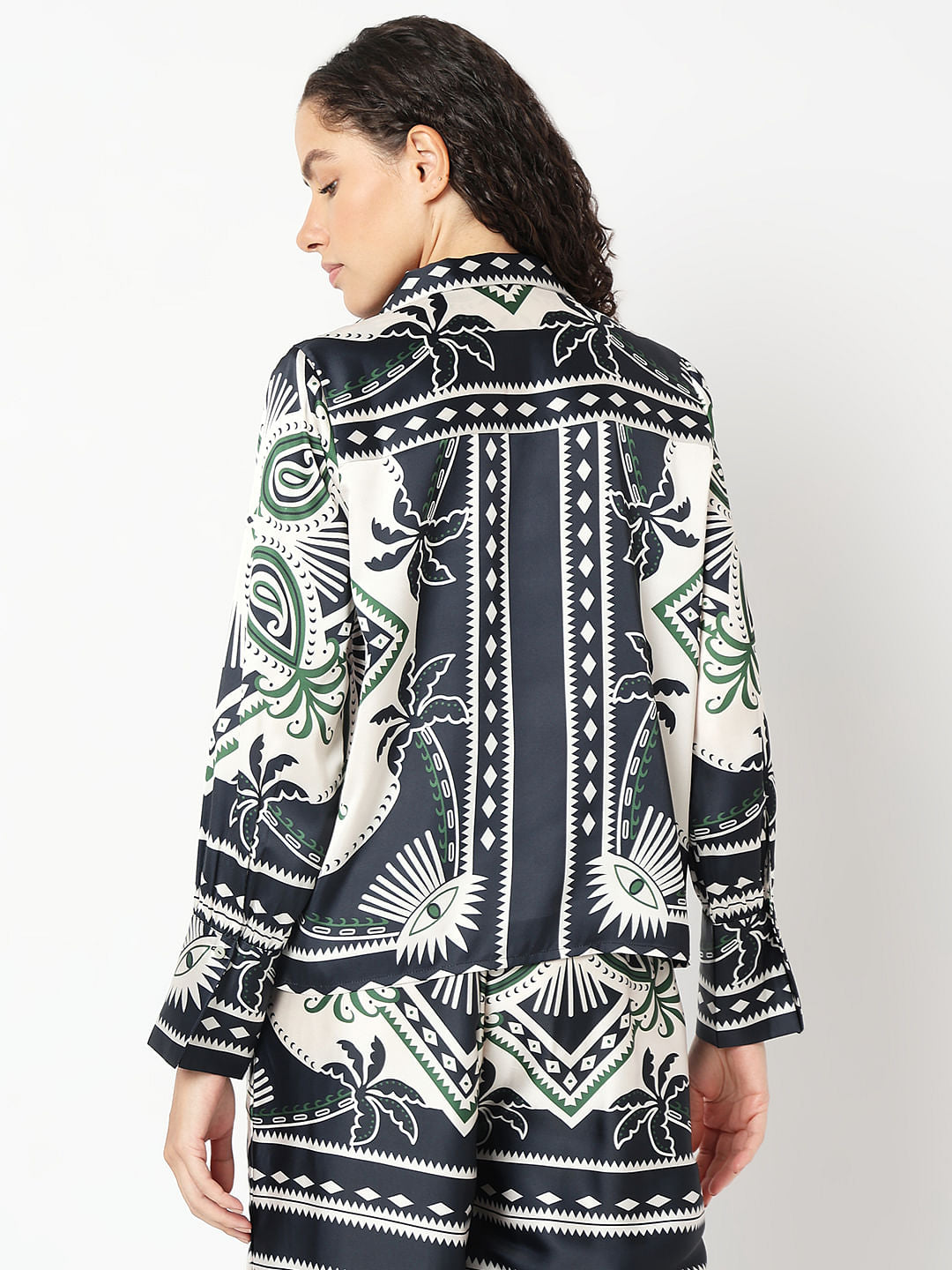 Black Printed Co-Ord Set Shirt