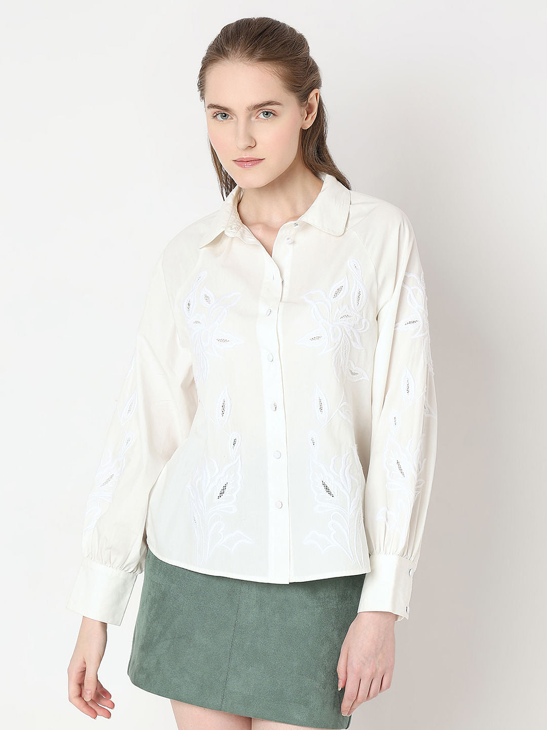 White Embroidered Shirt