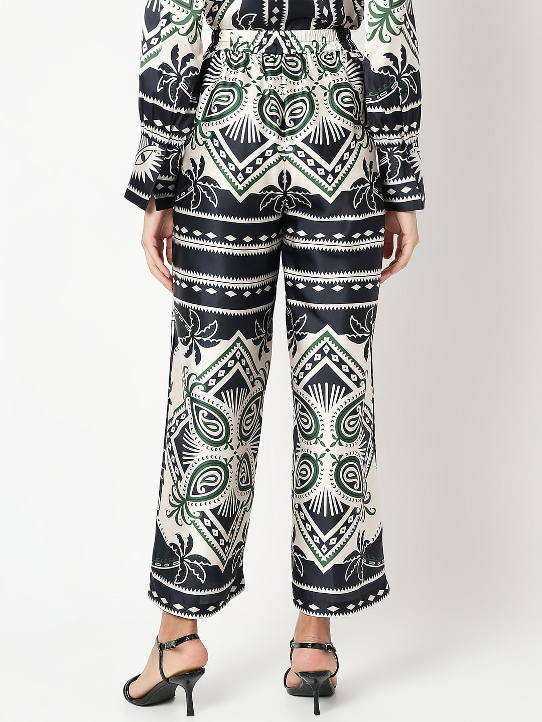 Black Printed Co-Ord Set Pants