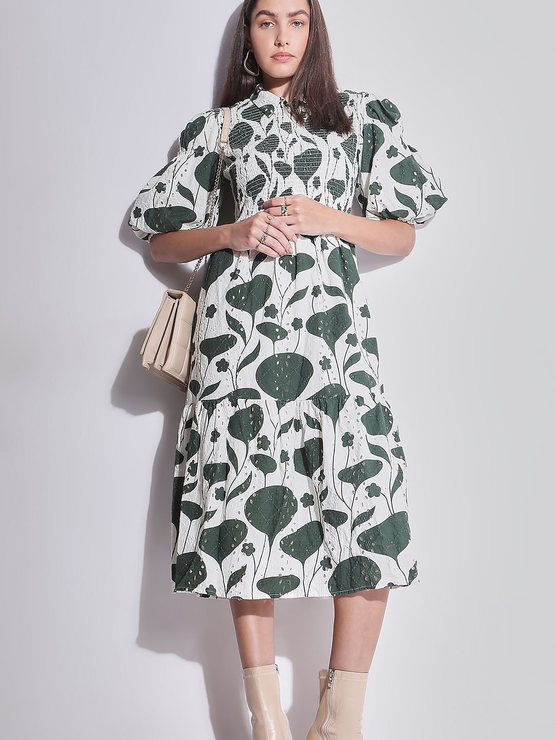 Green Printed Dress