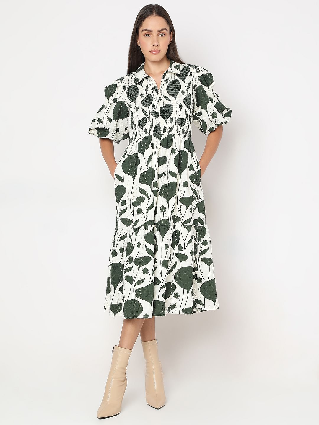 Green Printed Dress