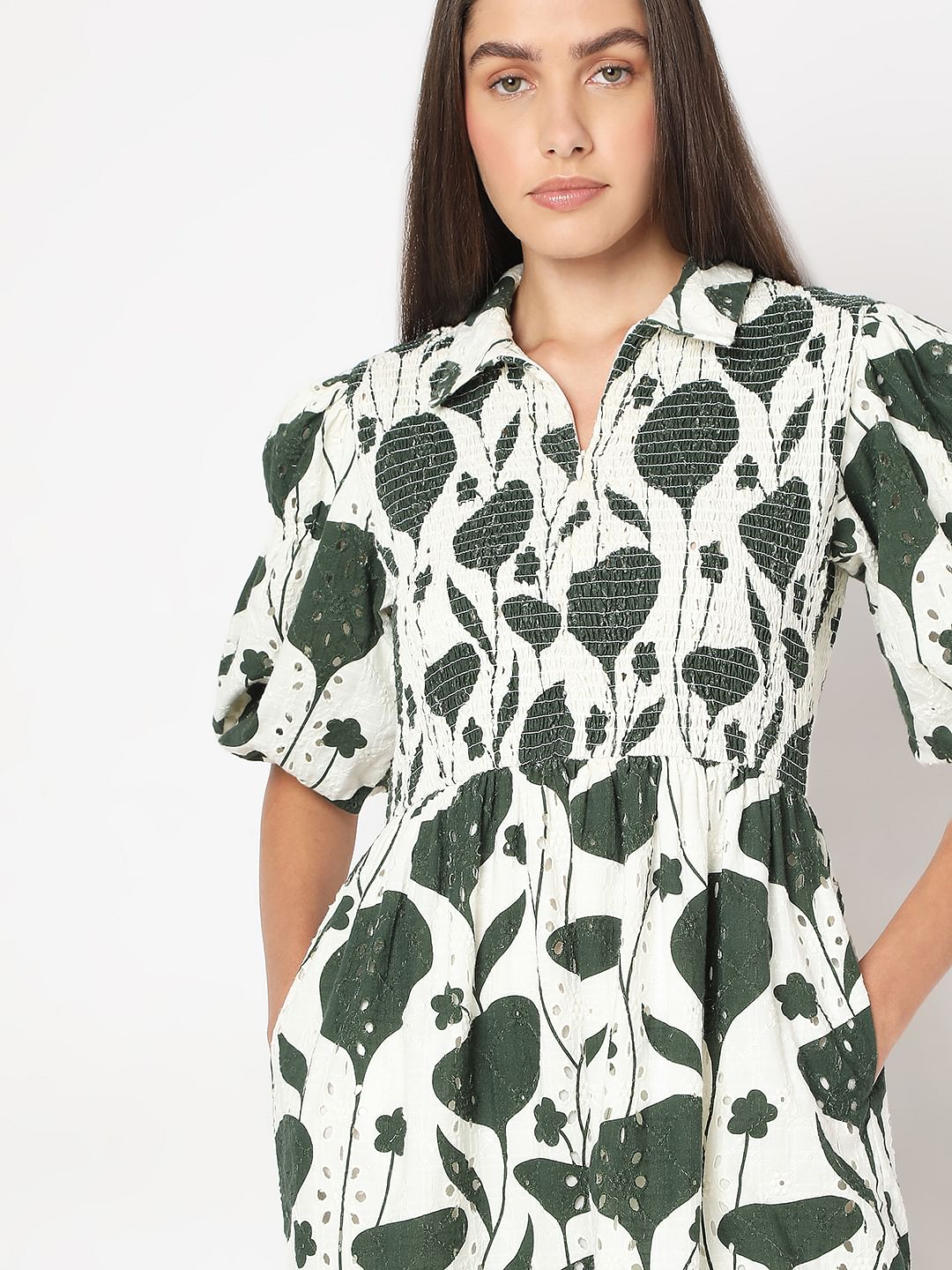 Green Printed Dress