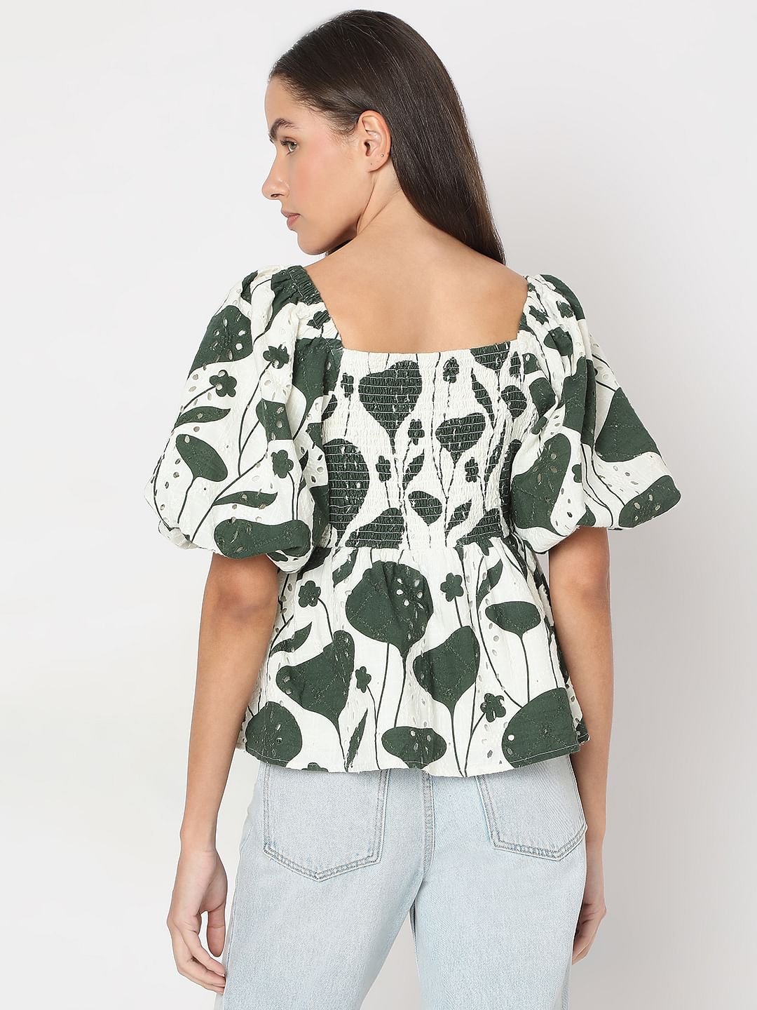 Green Printed Top