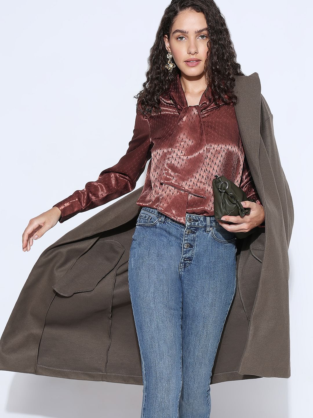 Chocolate Brown Printed Top