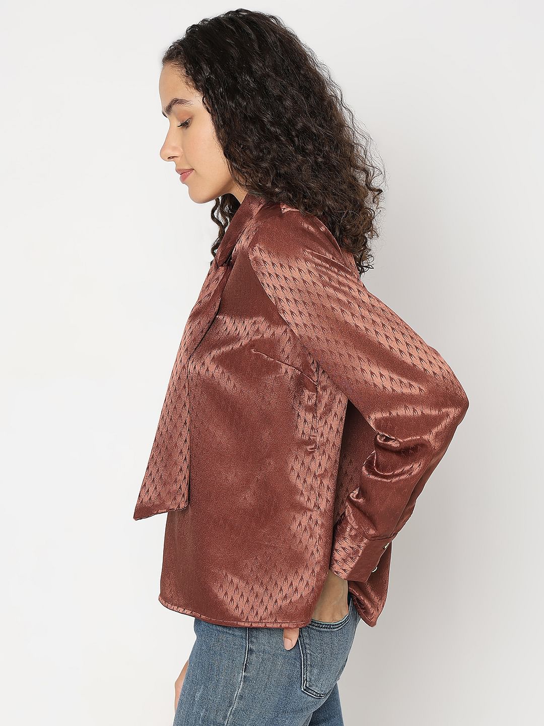 Chocolate Brown Printed Top