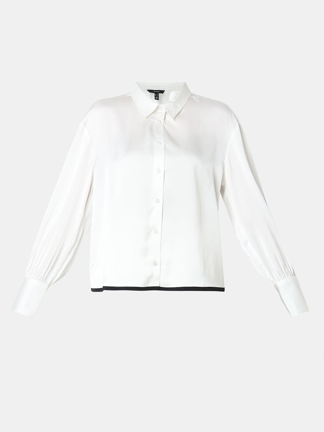 White Contrast Detail Shirt