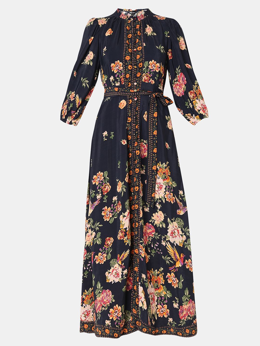 Blue Floral Print Dress