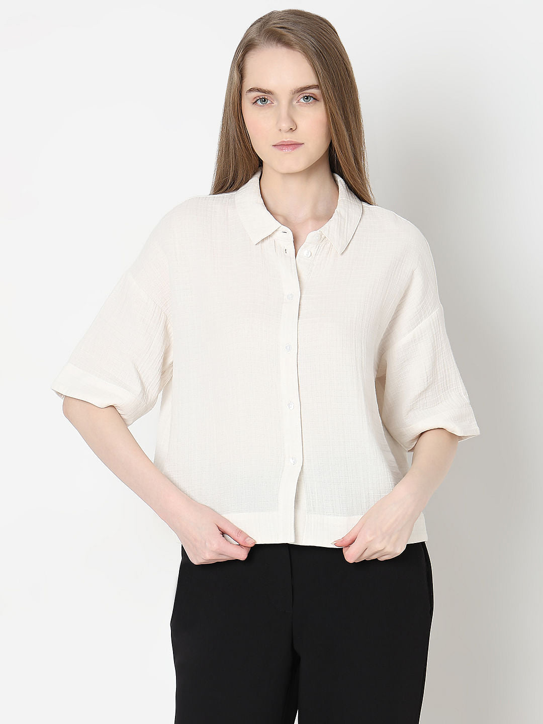 Ecru Cotton Shirt