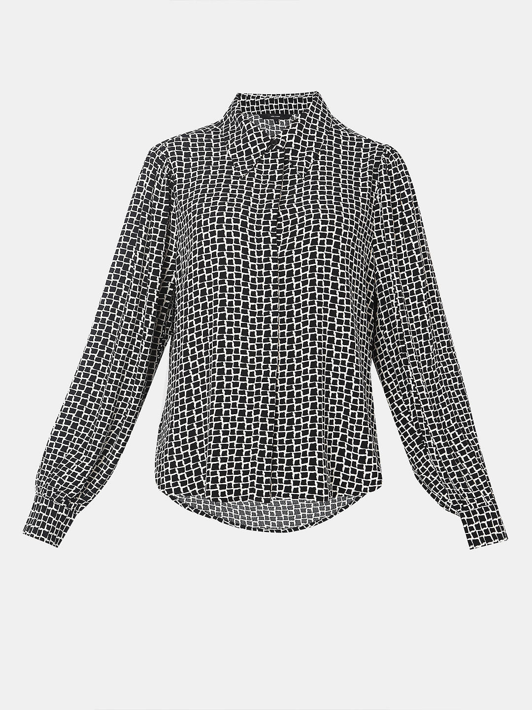 Black Abstract Print Shirt