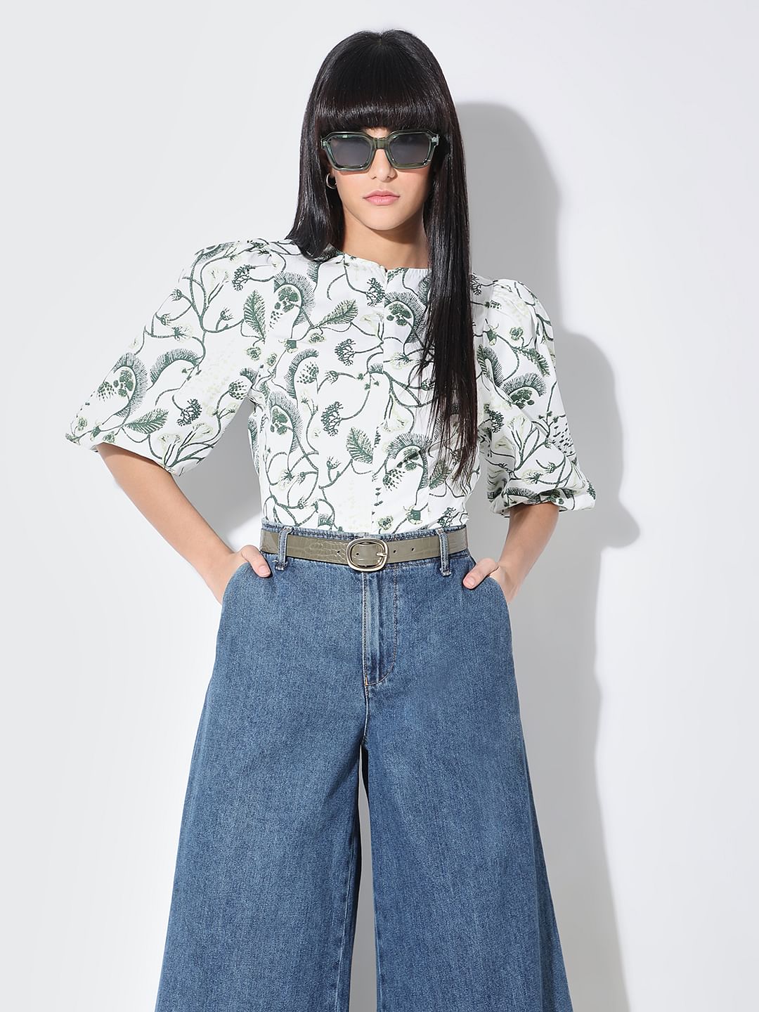 White Embroidered Cotton Top