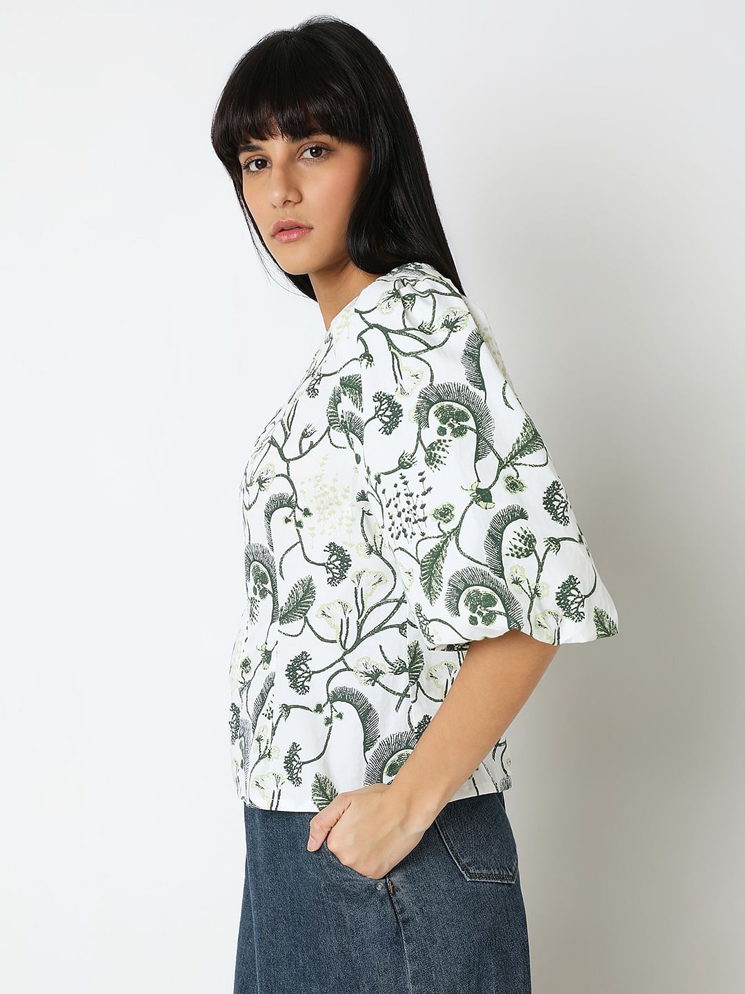 White Embroidered Cotton Top