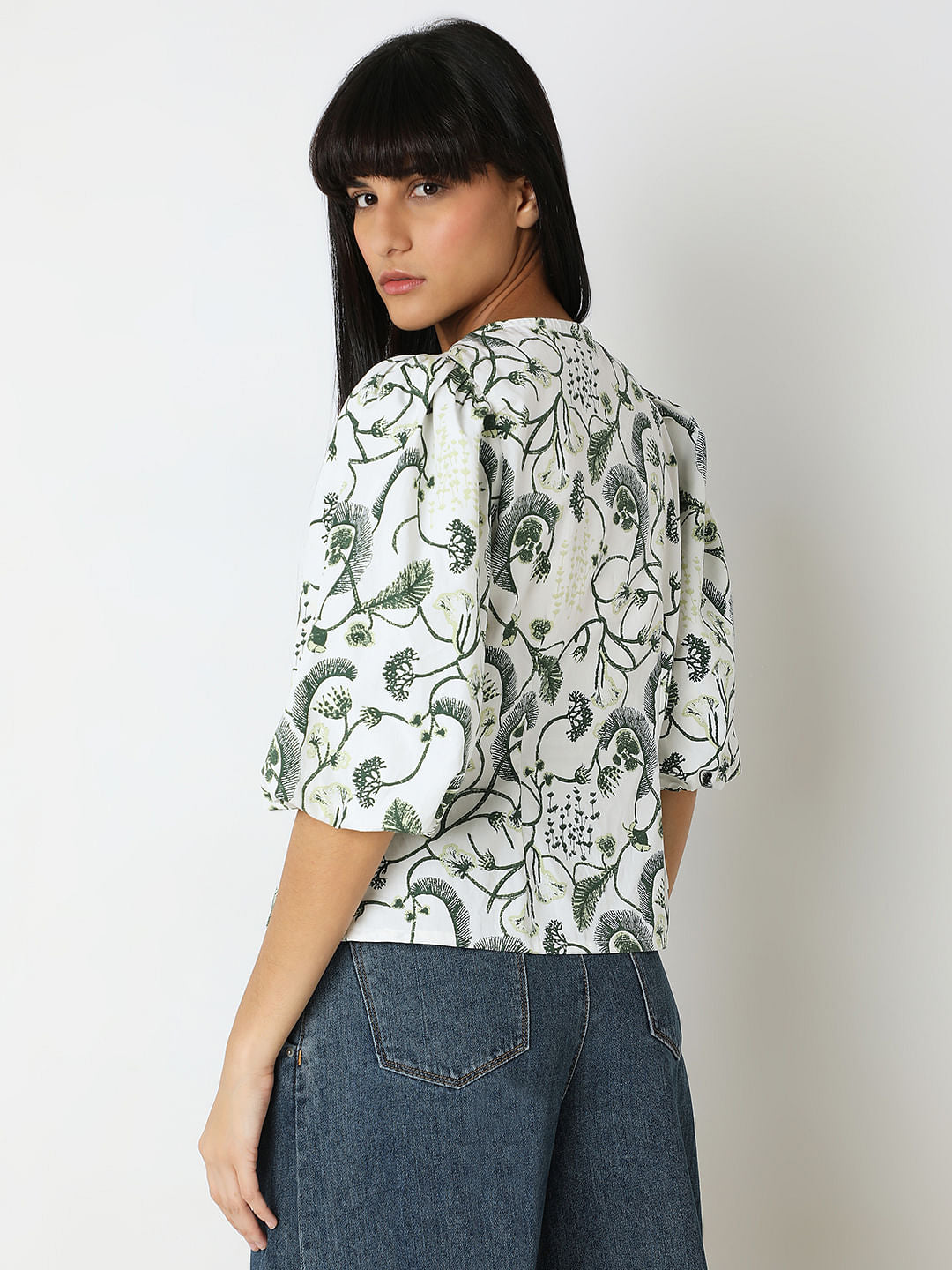 White Embroidered Cotton Top