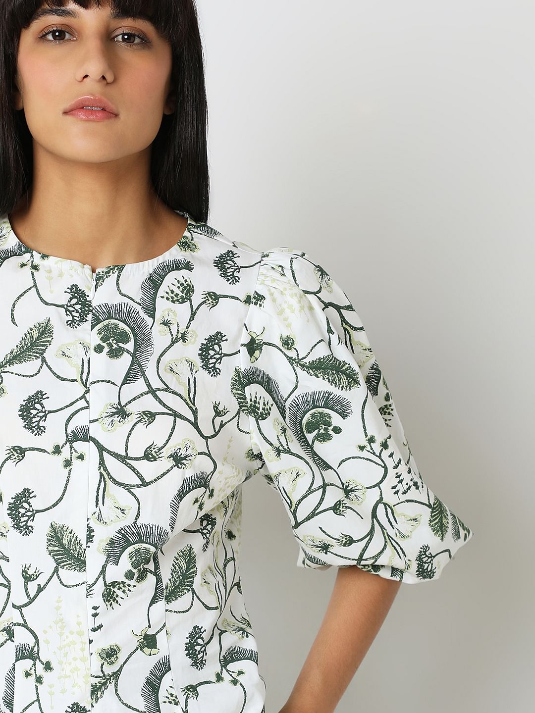 White Embroidered Cotton Top