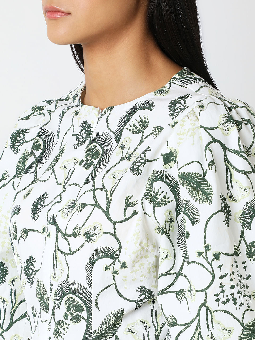 White Embroidered Cotton Top