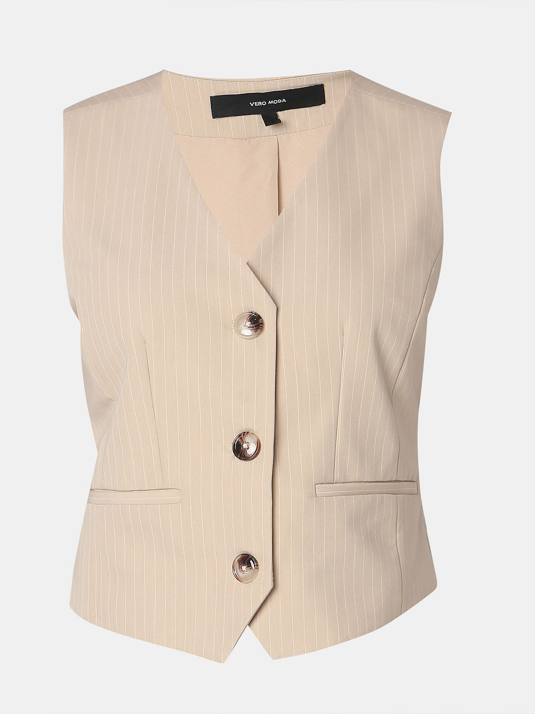 ジャケット・アウター argue MY CUSTOM MODS COAT(VEST SET) ECRU argue MY CUSTOM MODS COAT(VEST SET) ECRU Beige Striped Co