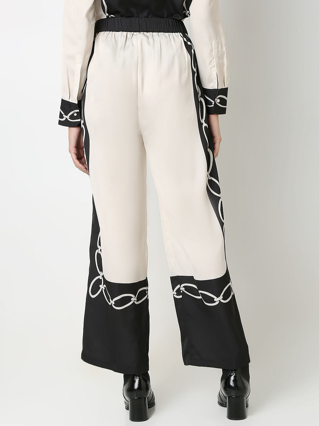 Beige Printed Co-Ord Set Pants