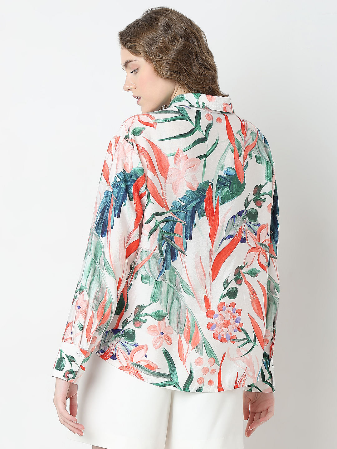 Light Pink Tropical Print Shirt