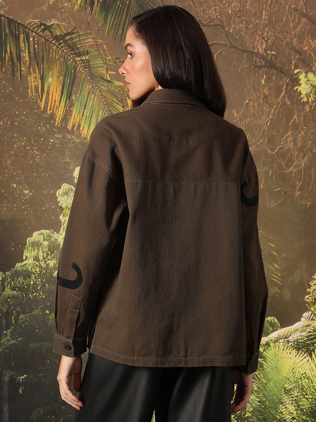 Disney Dark Olive Printed Shacket