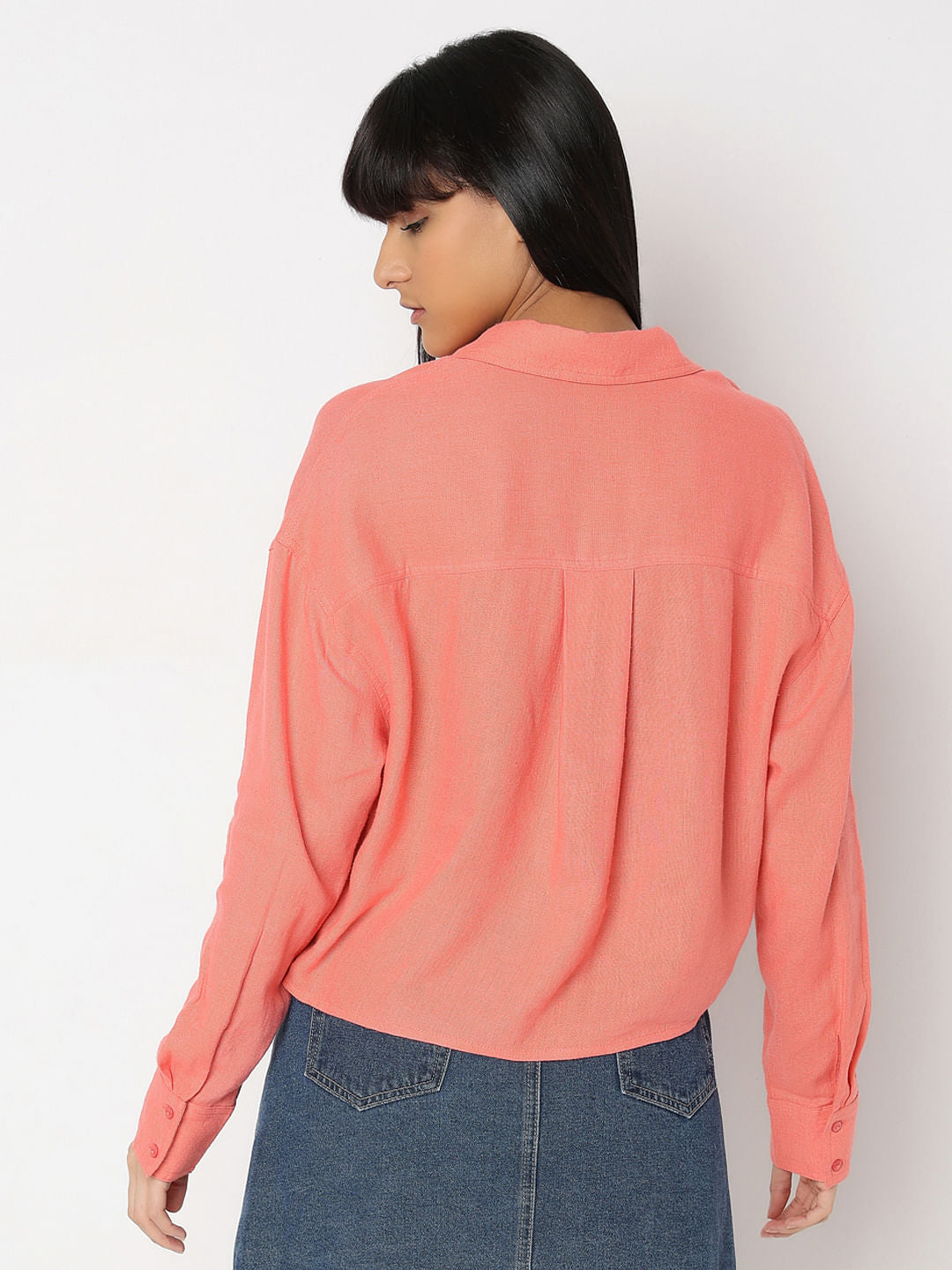 Peach-Pink Linen Shirt