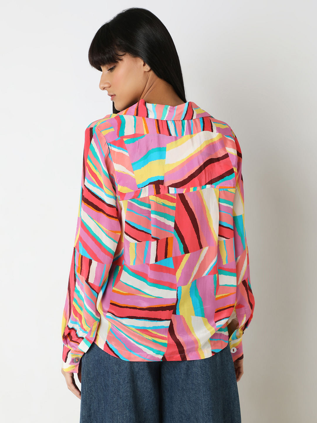 Pink Printed Relaxed Fit Shirt