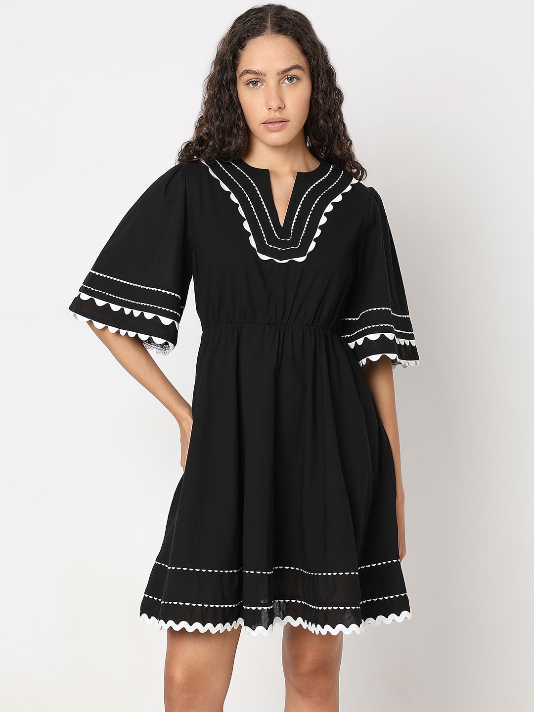 Black Fit & Flare Mini Dress