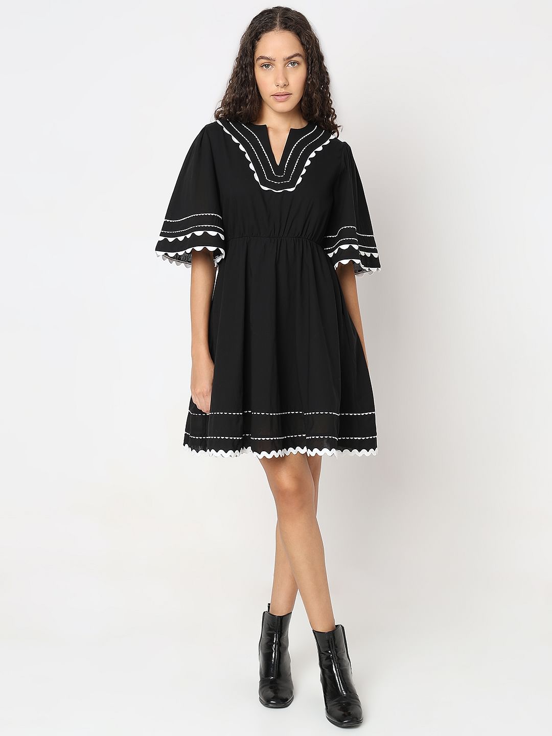 Black Fit & Flare Mini Dress