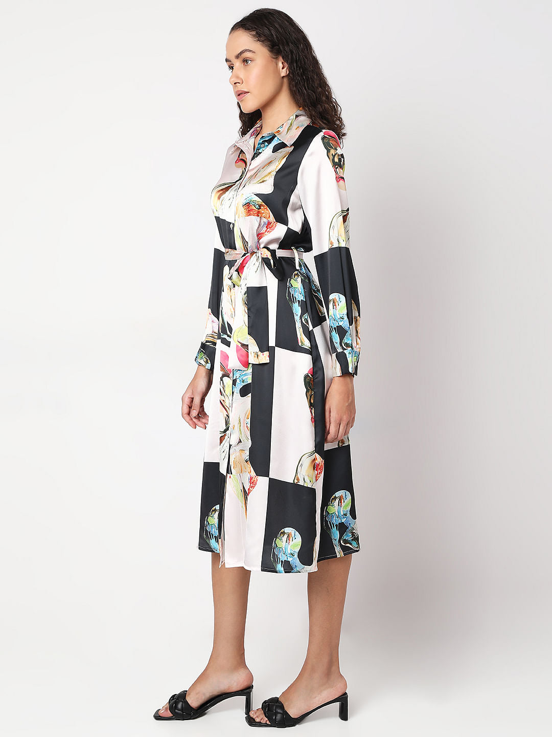 Off-White Printed Shirt Dress