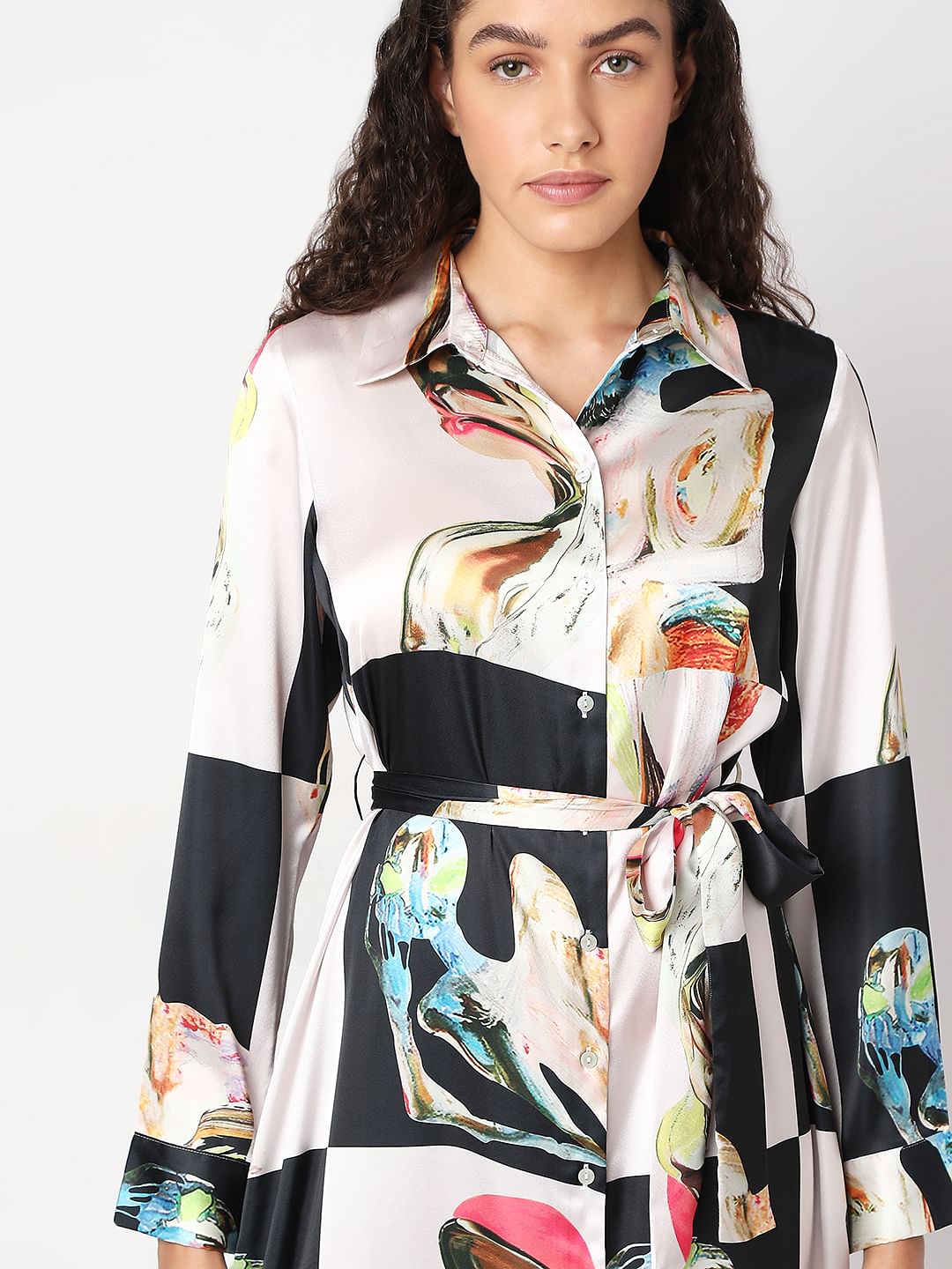 Off-White Printed Shirt Dress