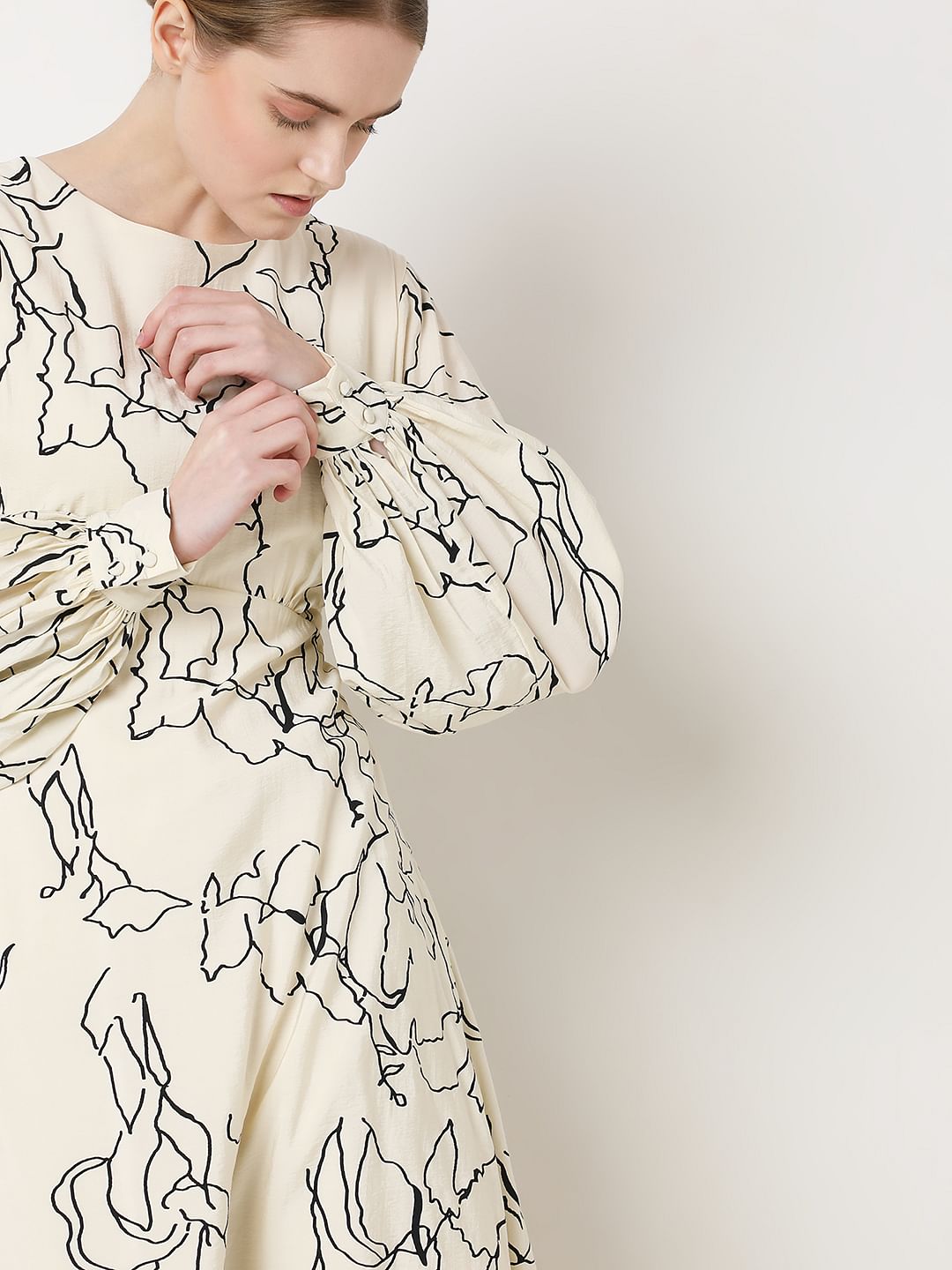 Off-White Printed Midi Dress