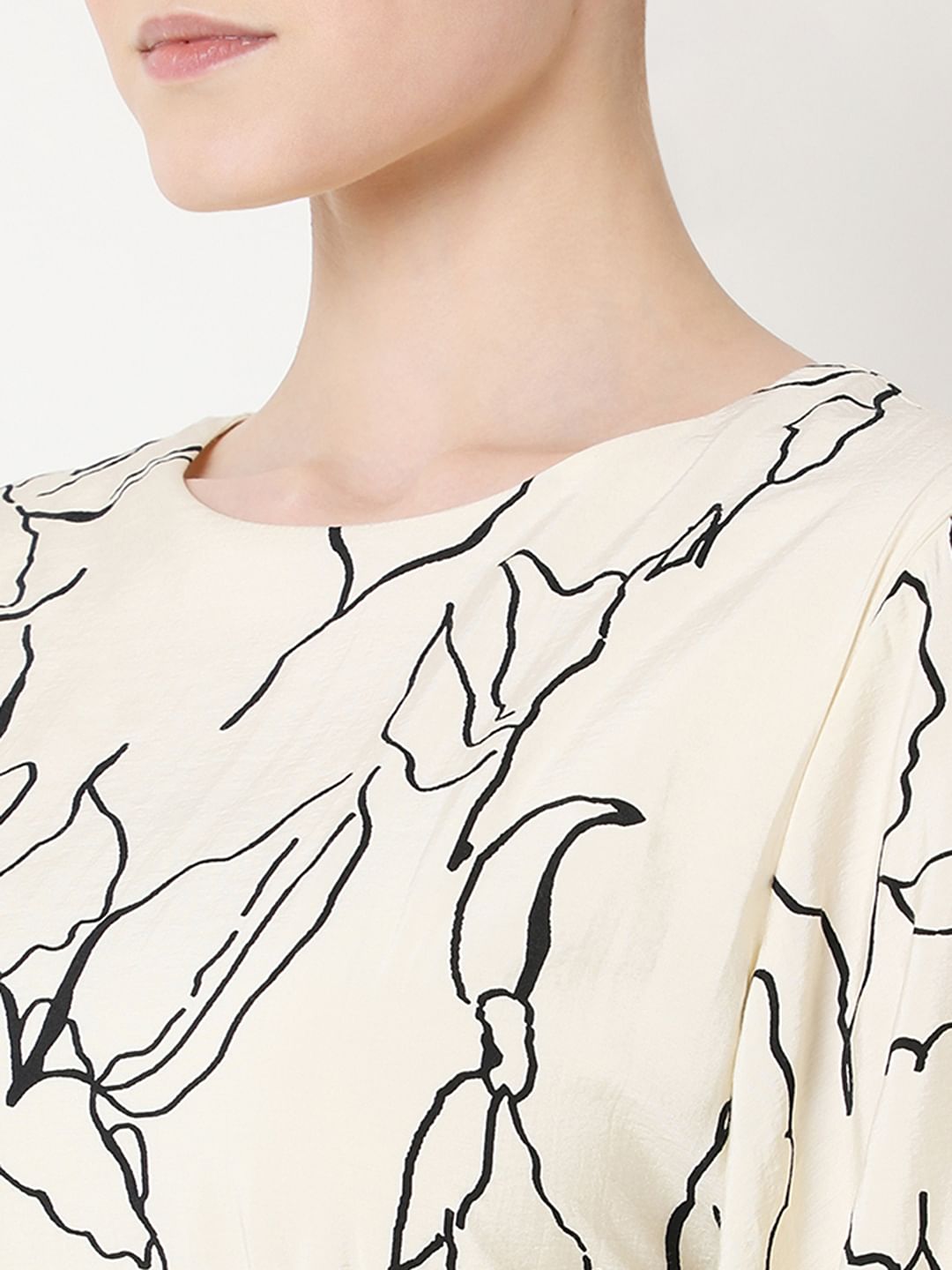 Off-White Printed Midi Dress