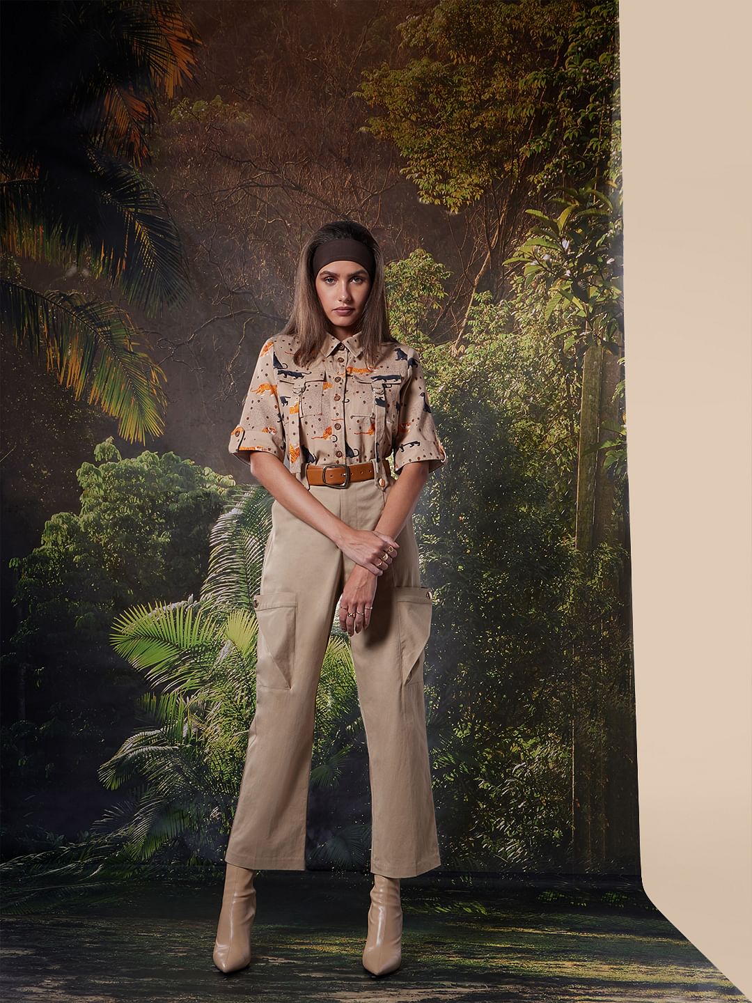 Disney Beige Animal Print Shirt