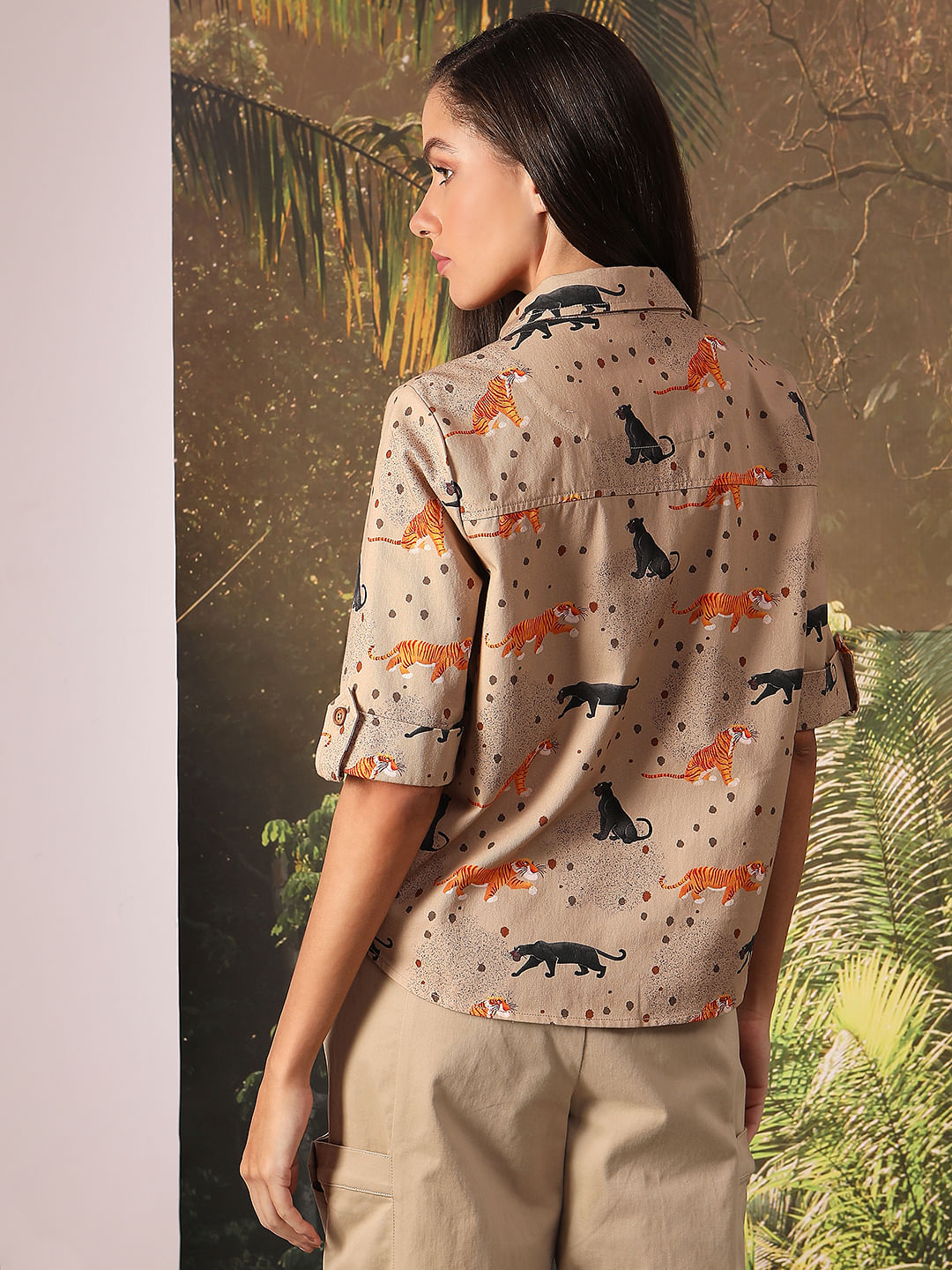 Disney Beige Animal Print Shirt