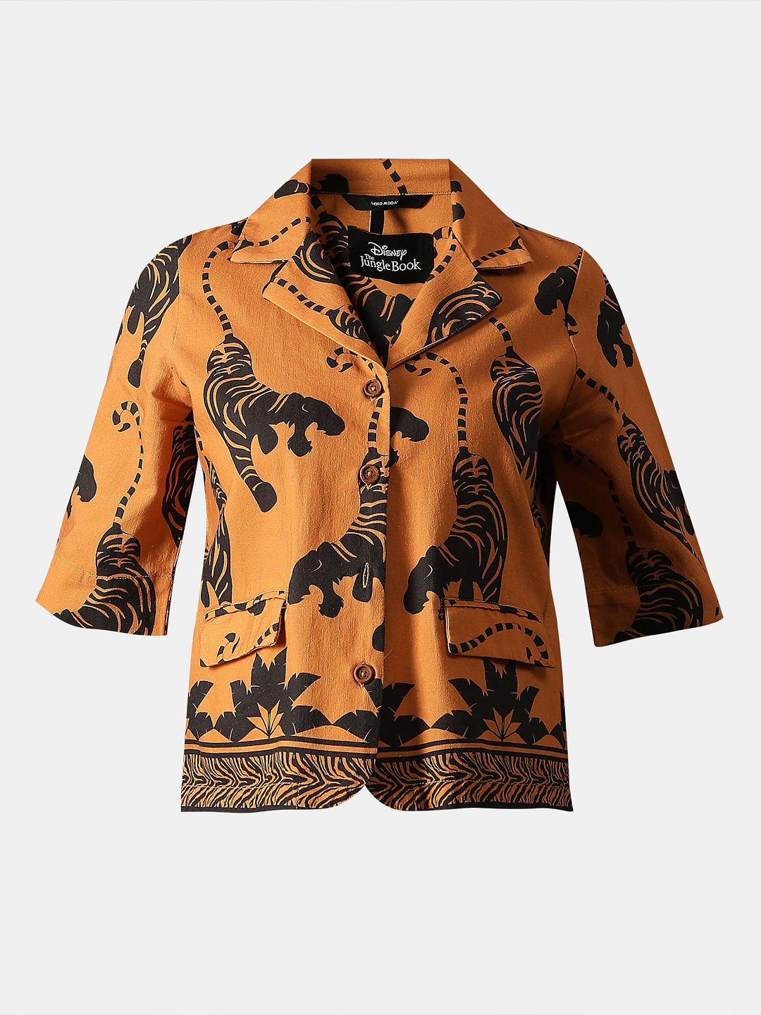 Disney Brown Printed Cropped Shirt